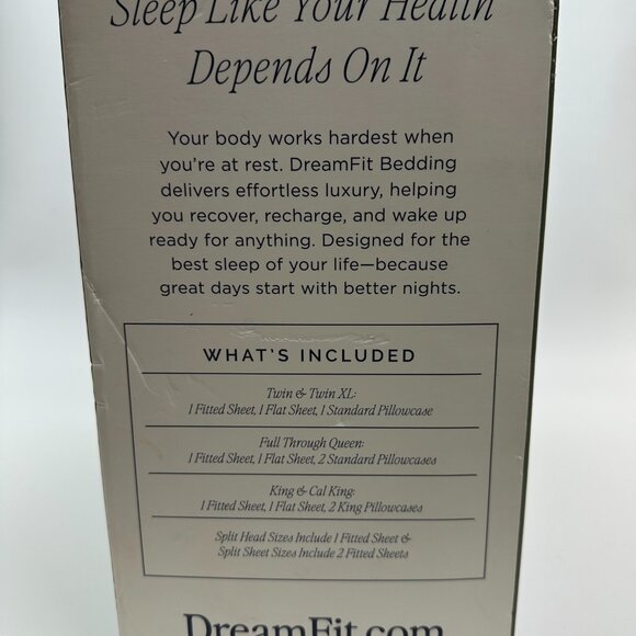 DreamFit Enhanced Bamboo™ Sheet Set Effortless Cool & Silky Comfort KING Ivory - Picture 13 of 15